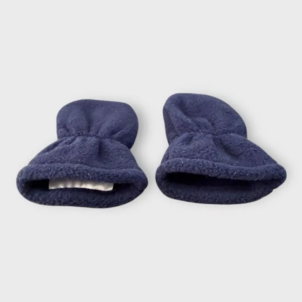 Polo Ralph Lauren Infant Boys Fleece Navy Beanie with Strap and Mittens Set